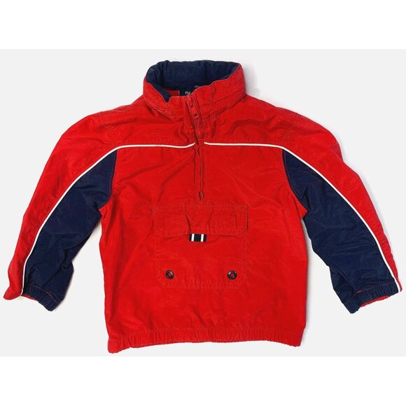 Oshkosh Boys Hooded Top Jacket Size 36 Months Half Zip Red Blue - Picture 3 of 7